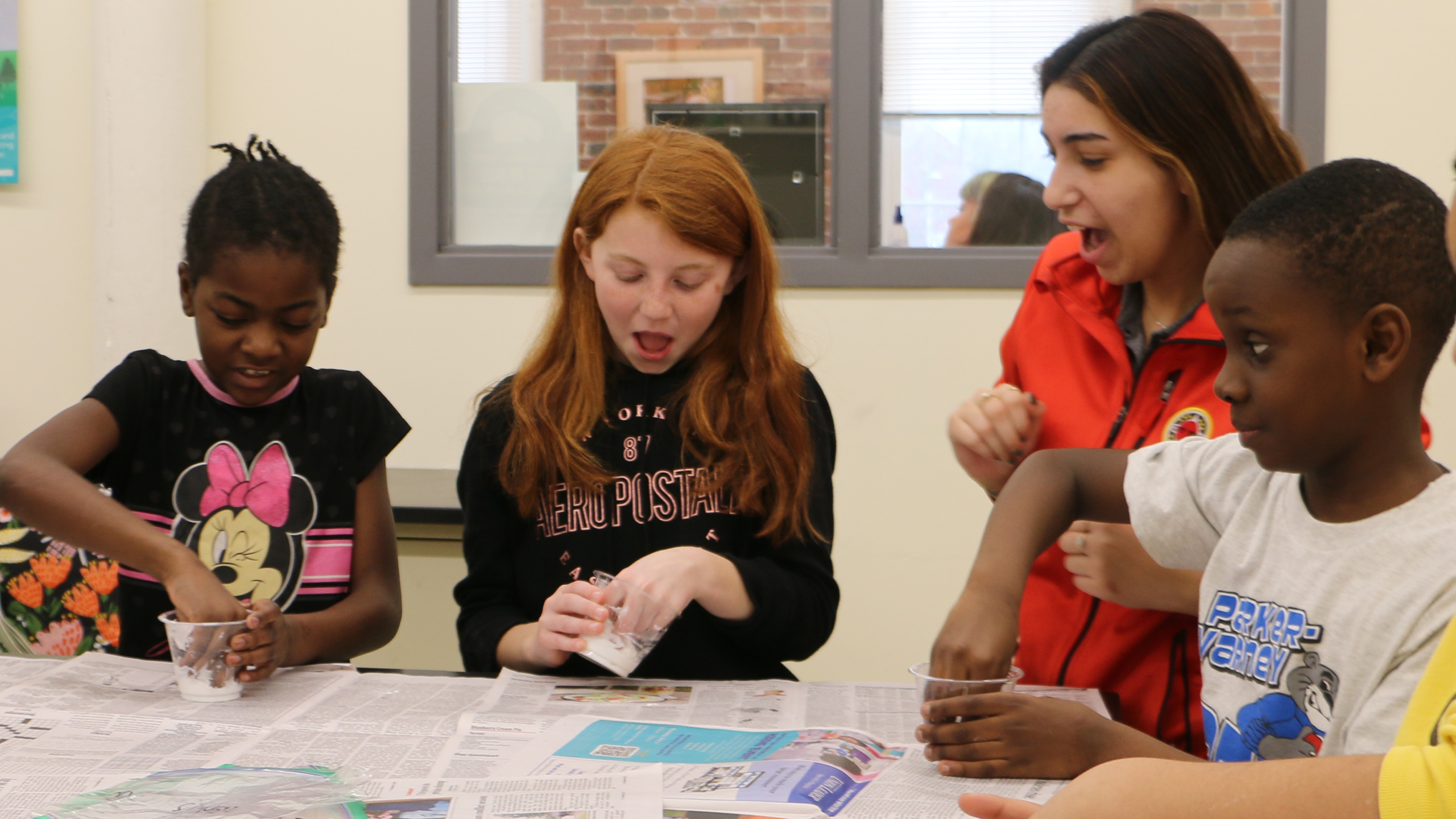 students making silly putty