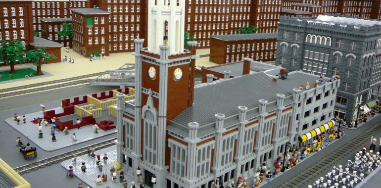 Manchester's City Hall built with LEGO Bricks