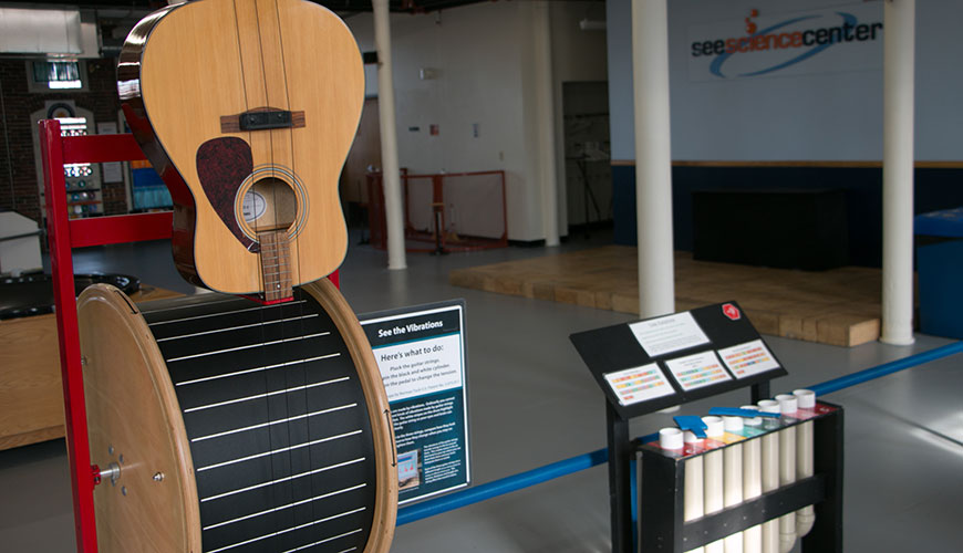photo of sound exhibits in the SEE Science Center