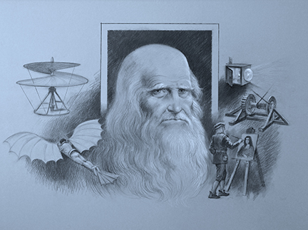 Portrait of Leonardo Da Vinci by Jack Kamen
