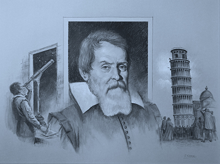 Portrait of Galileo Galilei by Jack Kamen