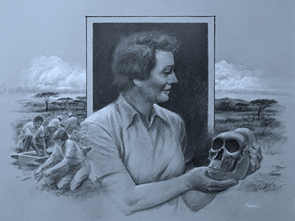 Portrait of Mary Nicol Leakey by Jack Kamen