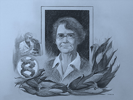 Portrait of Barbara McClintok by Jack Kamen