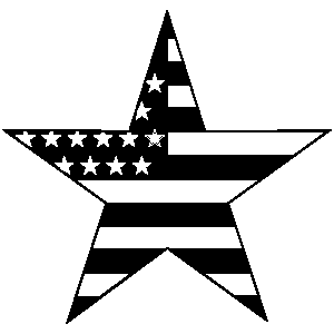 A star with a United States flag inside