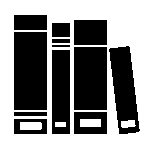 icon of stack of books representing a library